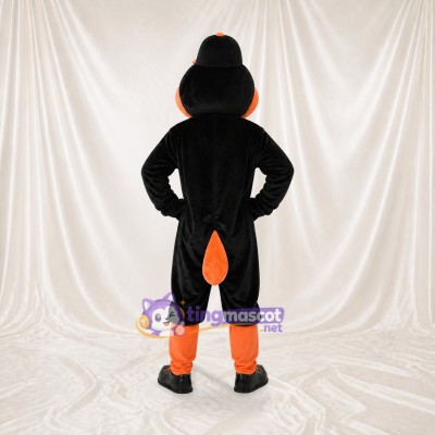 Black and Orange Bird Mascot Costume Full Body for Adults School Events