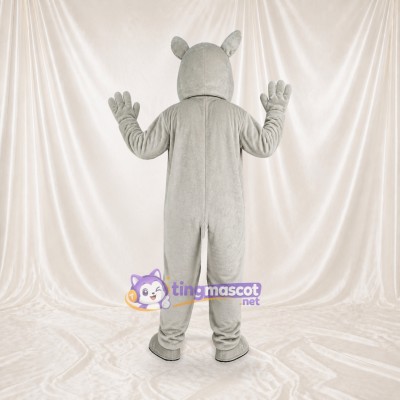 Gray Rhinoceros Mascot Costume Full Body for Adults School Events