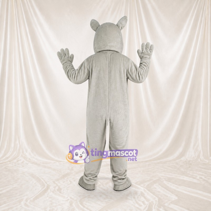 Gray Rhinoceros Mascot Costume Full Body for Adults School Events
