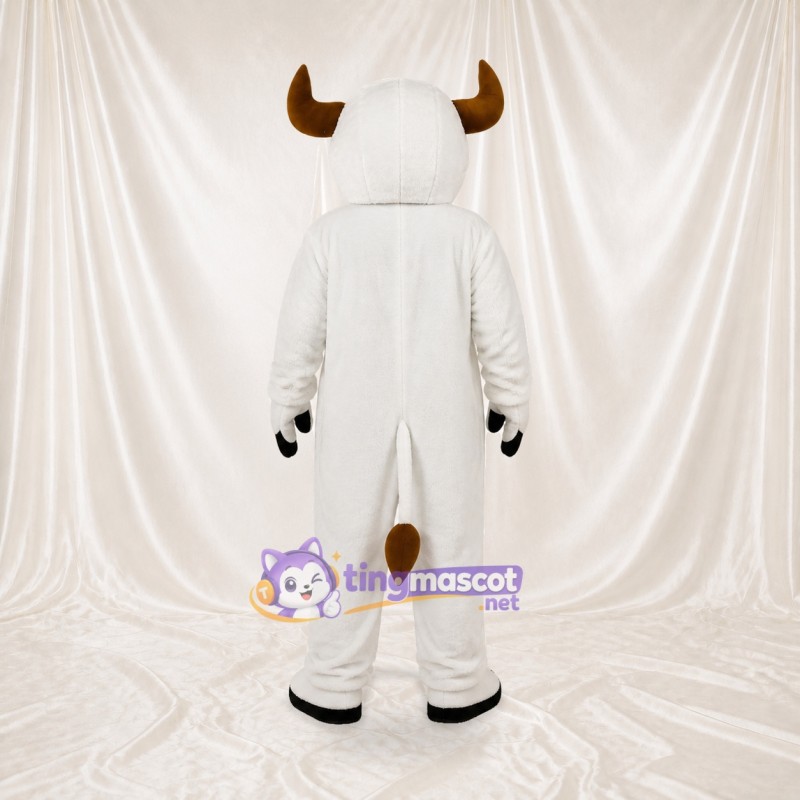 White Bull Mascot Costume Full Body for Adults School Events