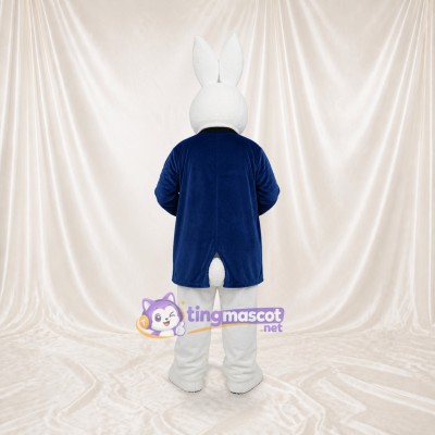 White Rabbit Gentleman Mascot Costume Full Body for Adults Promotions