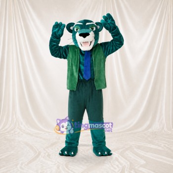Costume de mascotte panthère foncé vert intégral pour adultes – événements scolaires