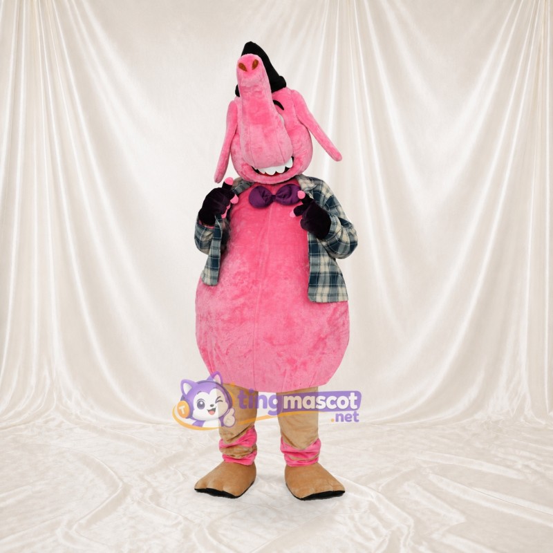 Éléphant gentleman Costume de mascotte intégral pour adultes Événements scolaires