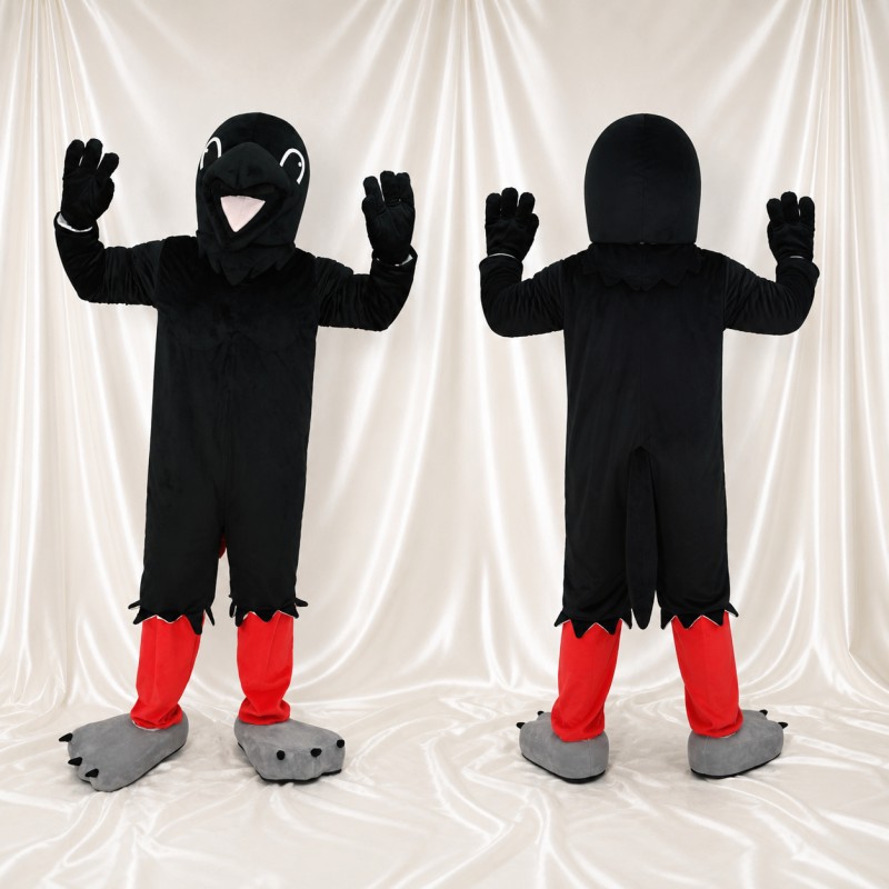 Raven Mascot Costume Full Body for Adults School Events