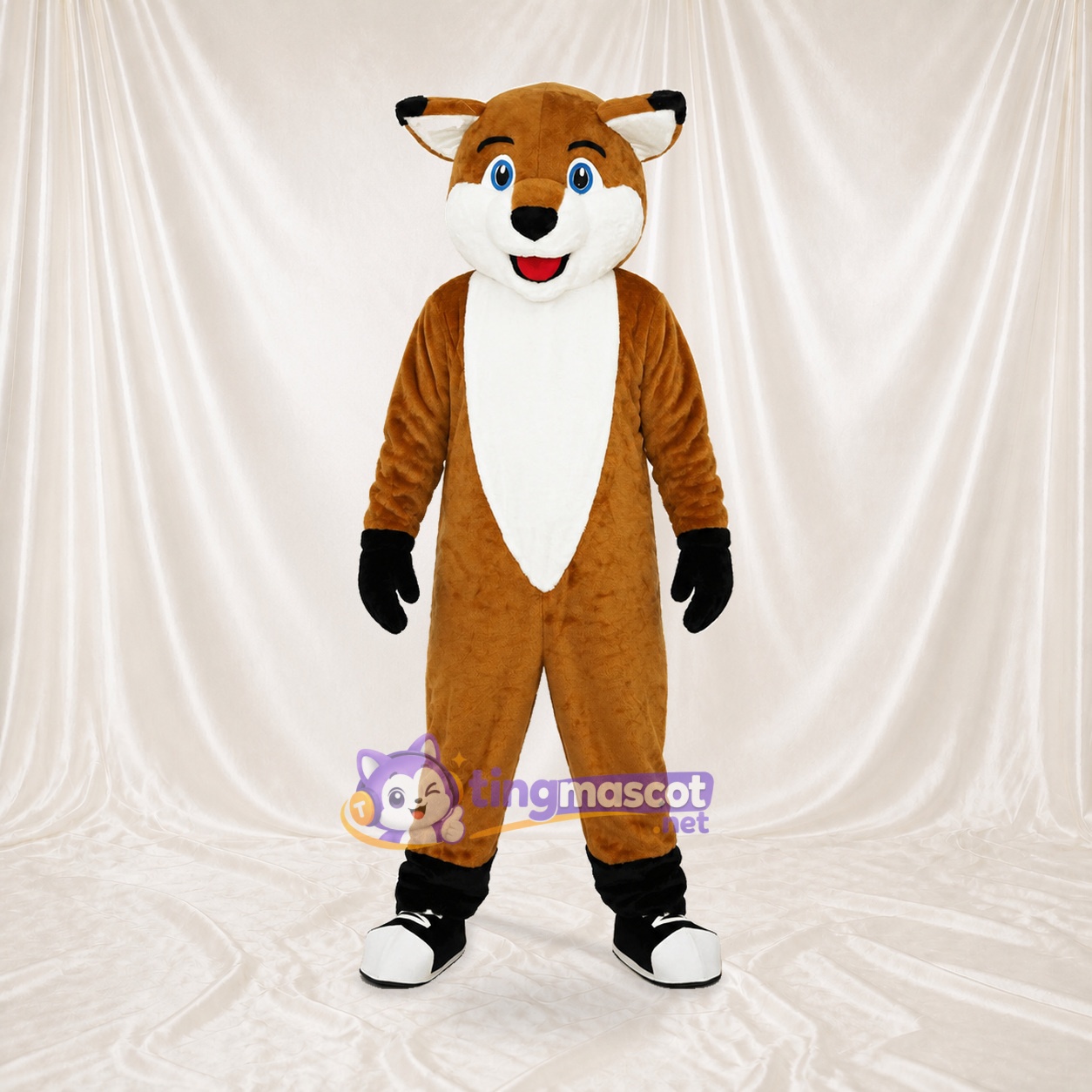 Braun und Weiß Fuchs Maskottchenkostüm Ganzkörper für Erwachsene Schulveranstaltungen Braun und Weiß Fuchs Maskottchenkostüm Ganzkörper für Erwachsene Schulveranstaltungen