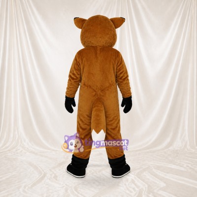 Brown and White Fox Mascot Costume Full Body for Adults School Events