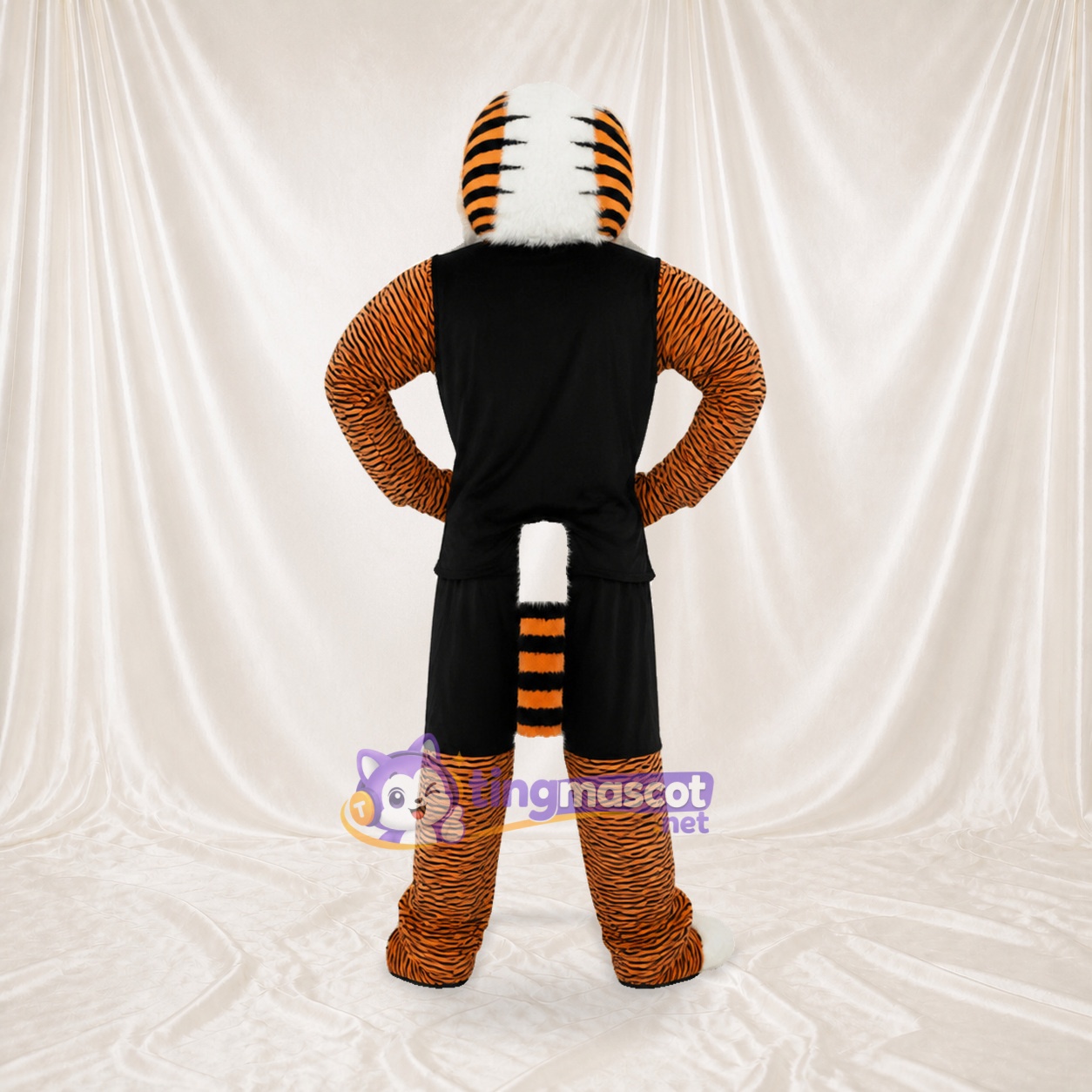 Orange Team Uniform Tiger Athlete Mascot Costume Full Body for Adults Sports Orange Team Uniform Tiger Athlete Mascot Costume Full Body for Adults Sports