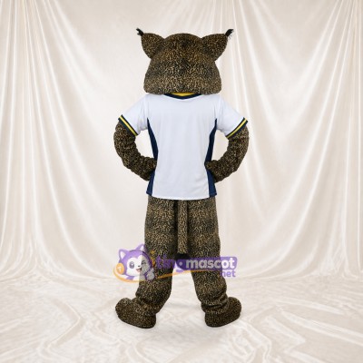 Costume de mascotte chat sauvage gris et blanc athlète intégral pour adultes – sports