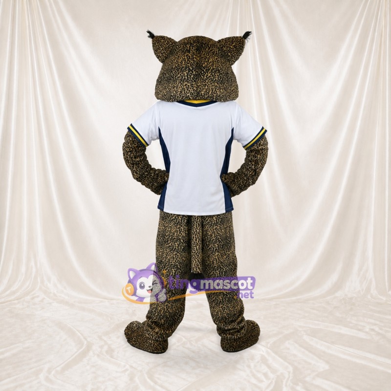 Costume de mascotte chat sauvage gris et blanc athlète intégral pour adultes – sports