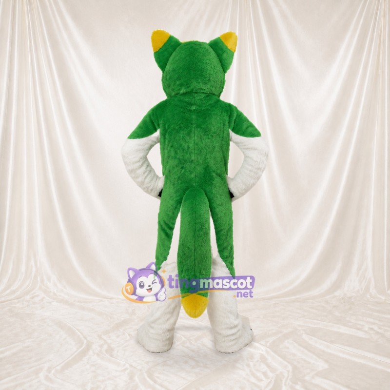 Green Fox Mascot Costume Full Body for Adults School Events