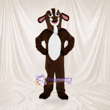 Brown and White Goat Mascot Costume Full Body for Adults School Events