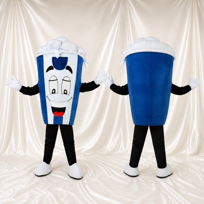 Popcorn Cup Mascot Costume Full Body for Adults Food Events
